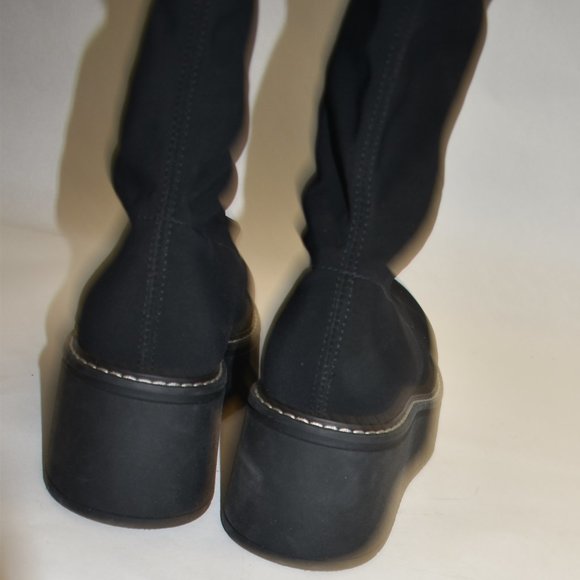 LA CANADIENNE GEORGINA Stretch Fabric Wedge Platform Bootie Size 6 M - Picture 8 of 11